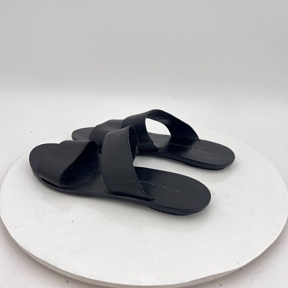 Loeffler Randall Women Size 5 Black Leather Slide Slip On Comfort Flat Sandal - Picture 7 of 11